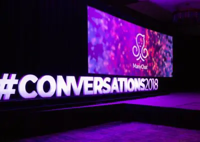 stage setup for the ManyChat #CONVERSATIONS2018 conference